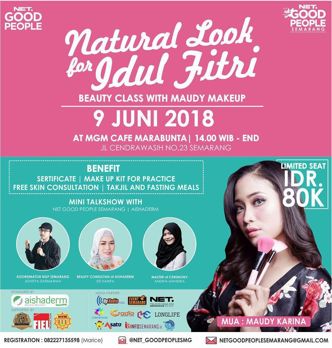 EVENT SEMARANG - NATURAL LOOK FOR IDUL FITRI BEAUTY CLASS WITH MAUDY MAKE UP AND MINI TALKSHOW WITH NET